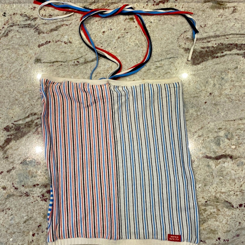 MISS SIXTY Halter Tube Crop Top Medium